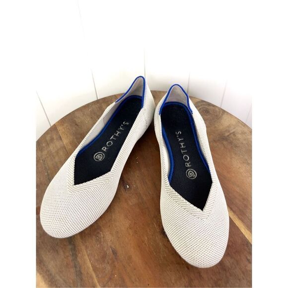 Rothy’s The Flat Birdseye Flax Grey Women's 6.5 Ballet Flats Retired Round Toe - Picture 1 of 8